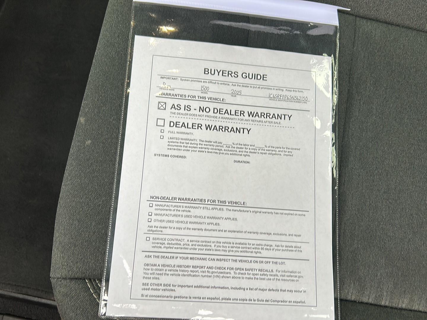 2025 RAM 1500 Big Horn