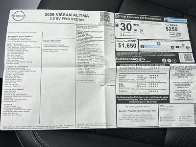 2026 Nissan Altima SV