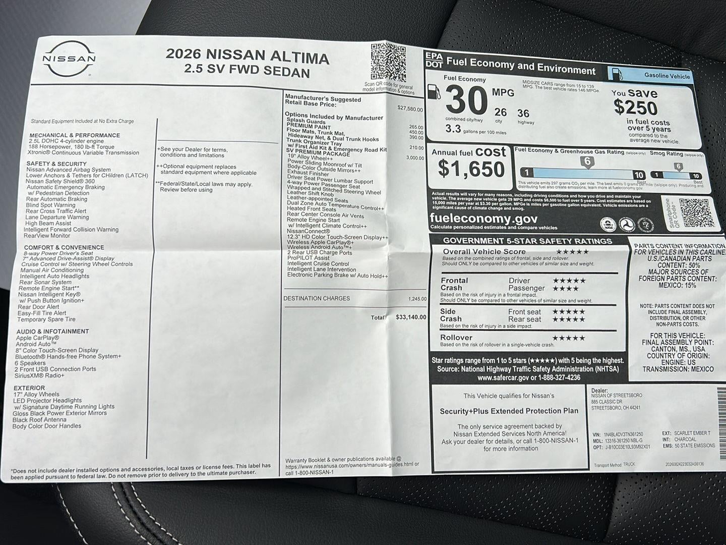 2026 Nissan Altima SV