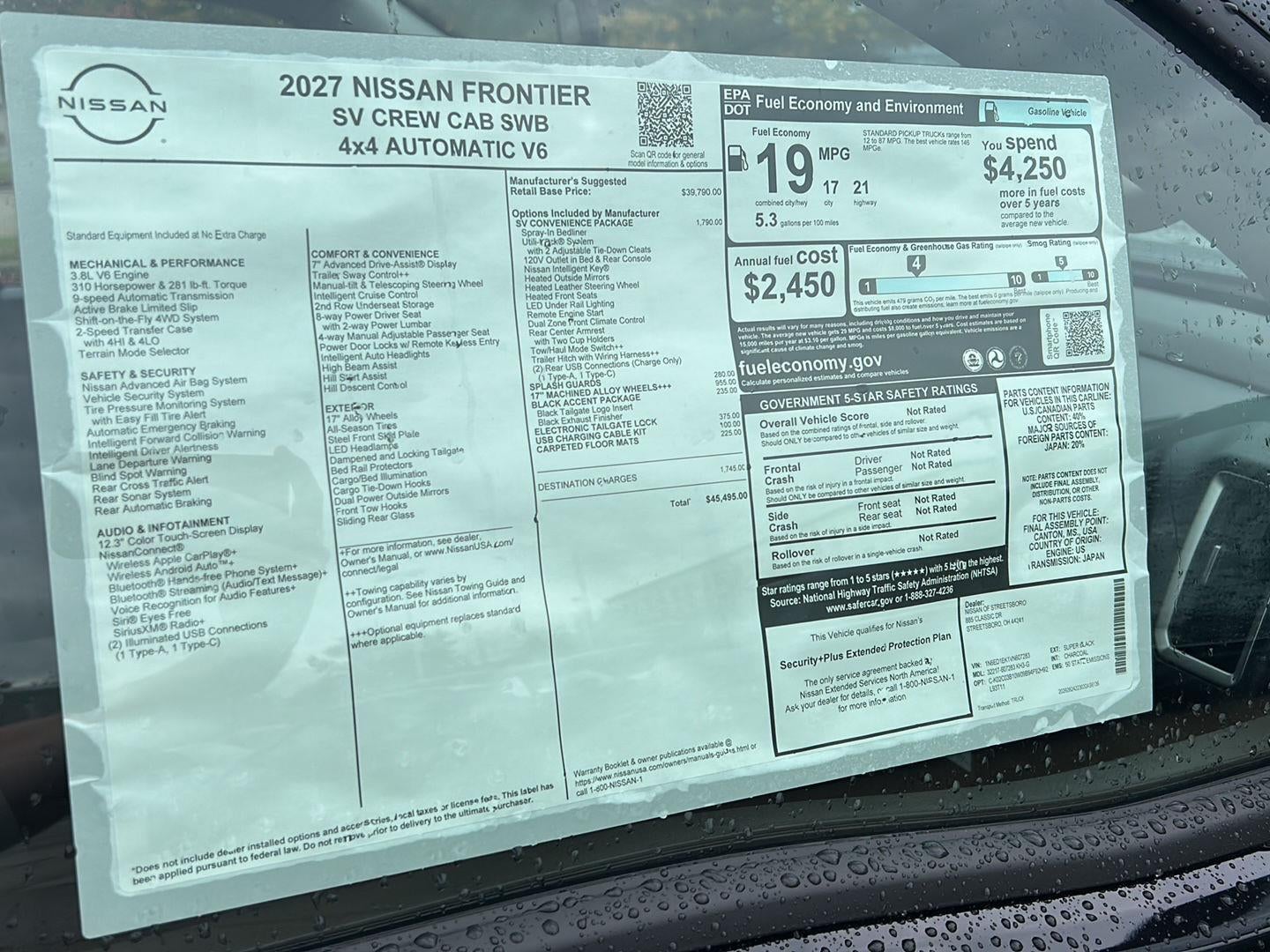 2027 Nissan Frontier SV