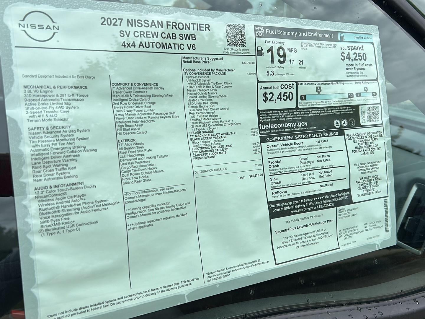 2027 Nissan Frontier SV