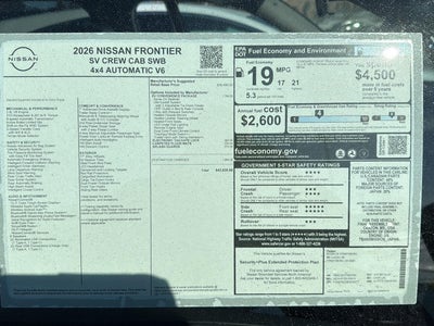 2026 Nissan Frontier Crew Cab SV