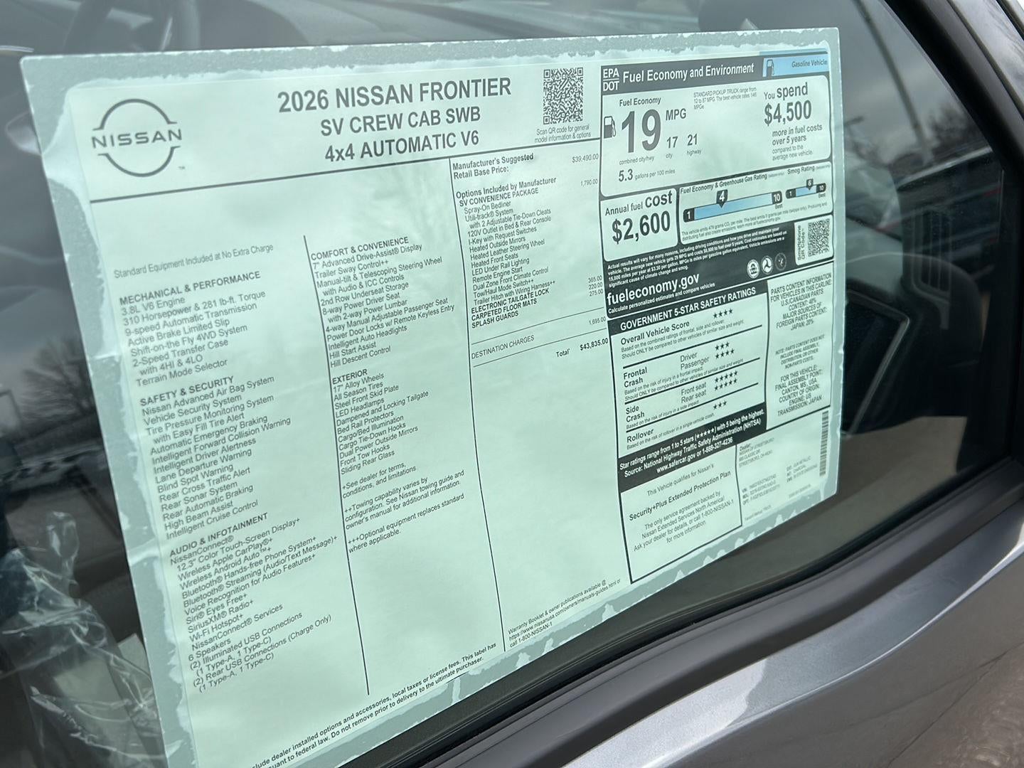 2026 Nissan Frontier Crew Cab SV