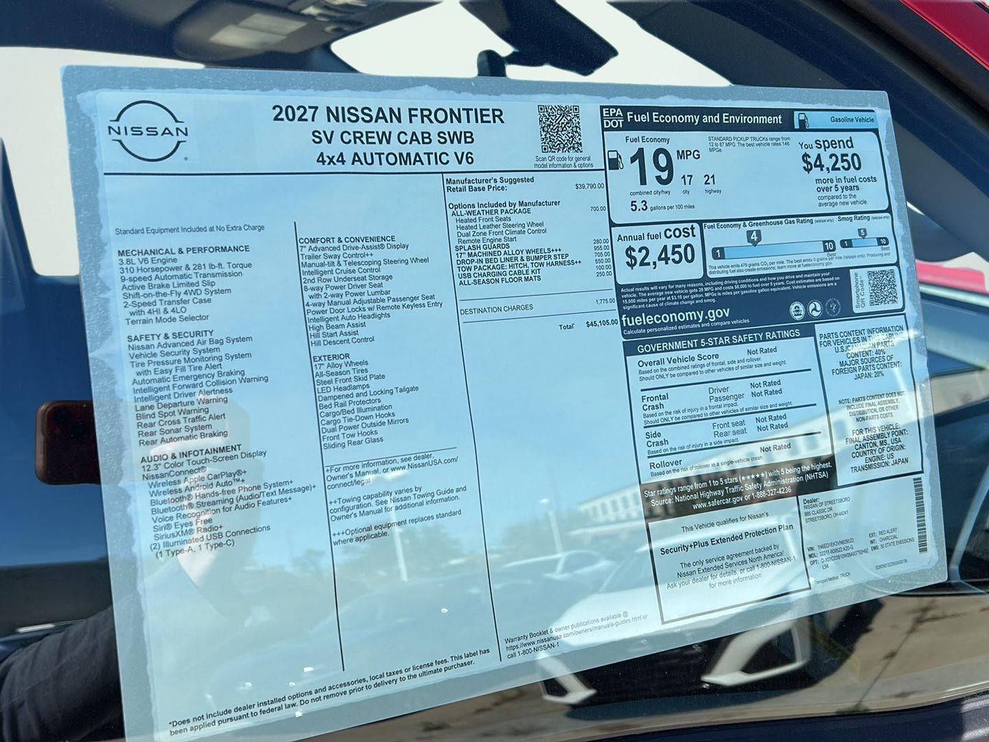 2027 Nissan Frontier SV