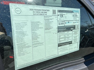 2026 Nissan Frontier Crew Cab SV