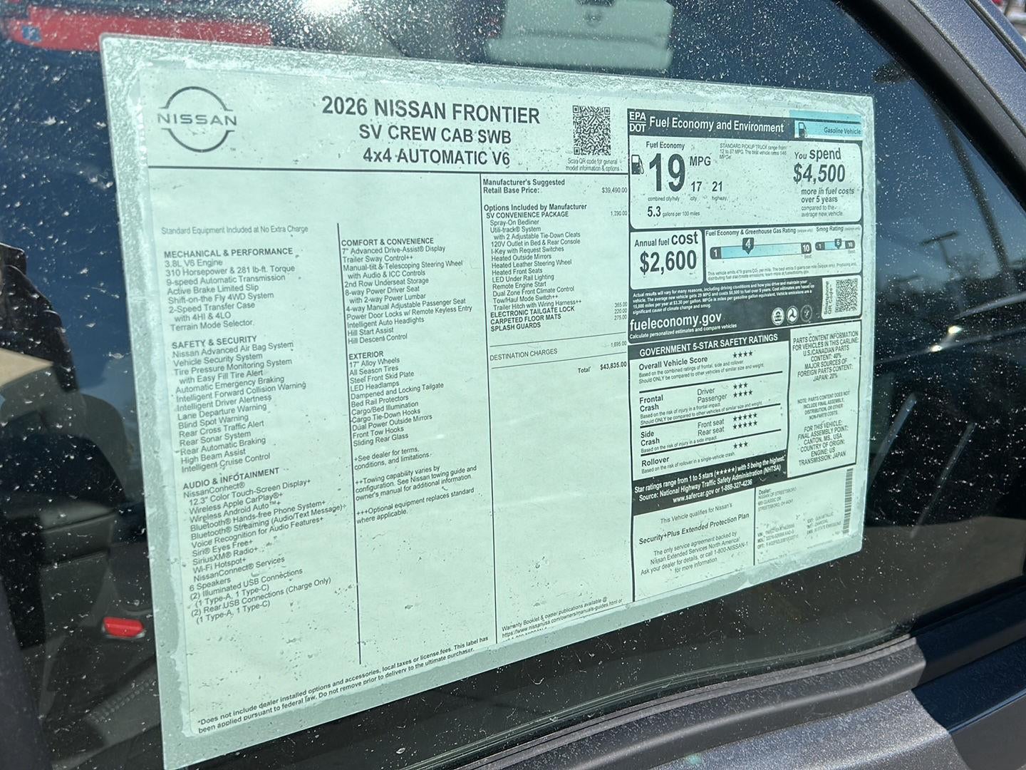 2026 Nissan Frontier Crew Cab SV