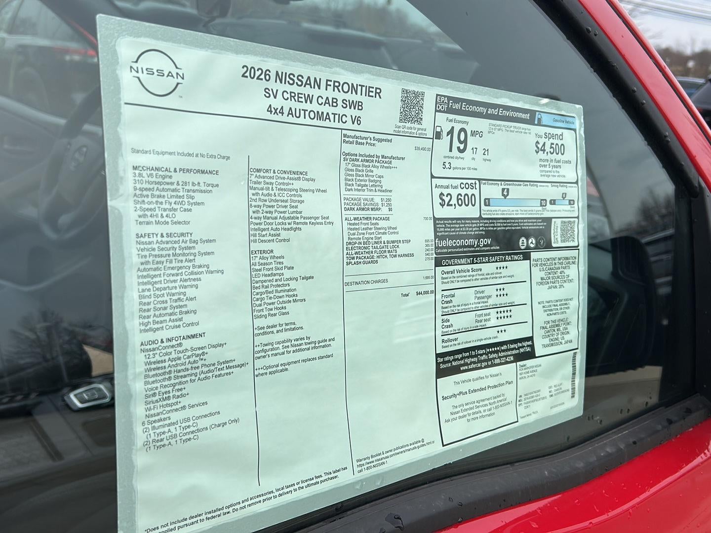 2026 Nissan Frontier Crew Cab SV