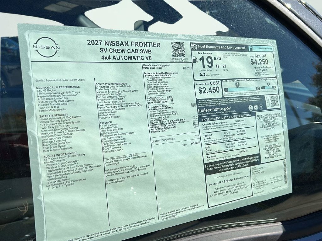 2027 Nissan Frontier SV 25