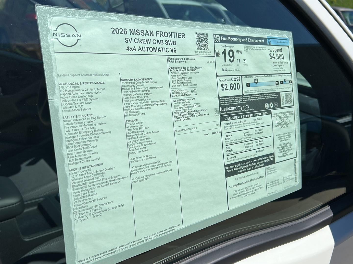 2026 Nissan Frontier Crew Cab SV