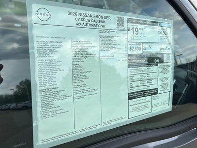 2026 Nissan Frontier Crew Cab SV
