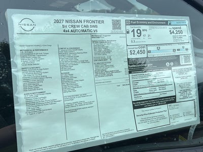 2027 Nissan Frontier SV