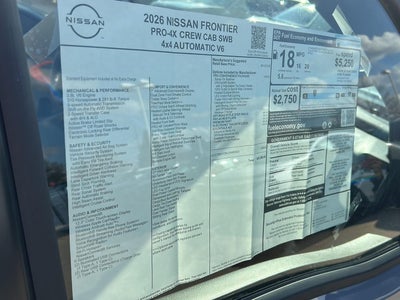 2026 Nissan Frontier Crew Cab PRO-4X®