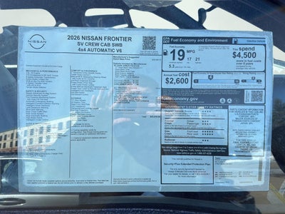 2026 Nissan Frontier Crew Cab SV