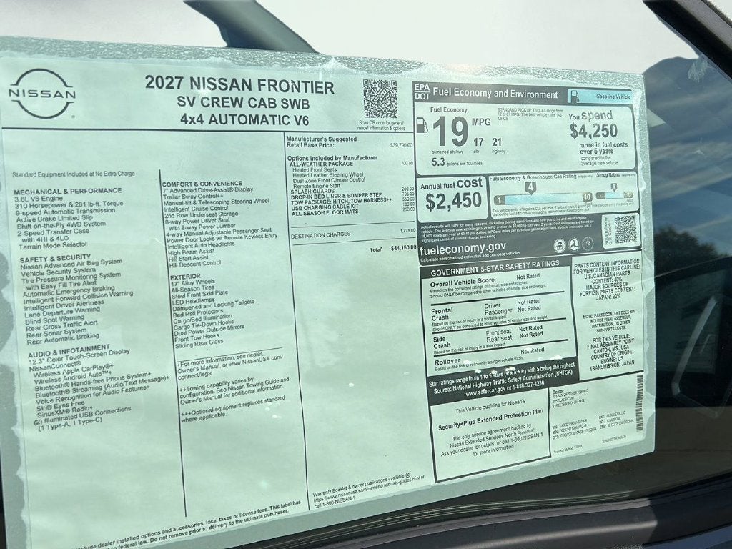 2027 Nissan Frontier SV 25