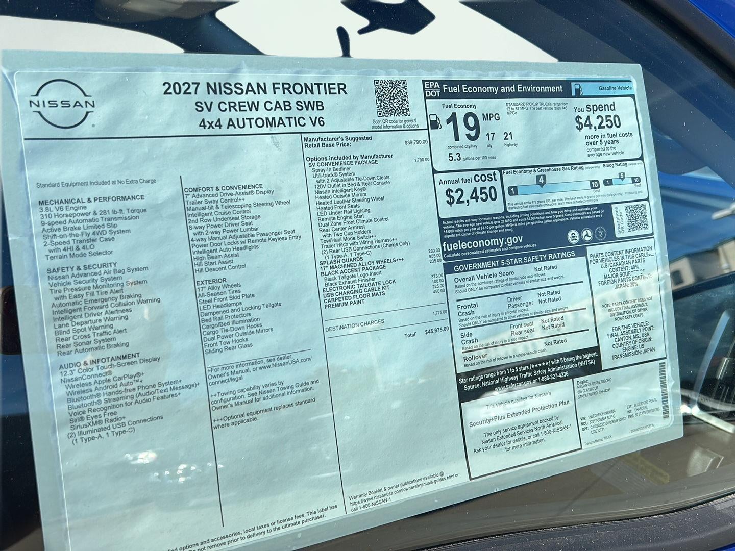 2027 Nissan Frontier SV