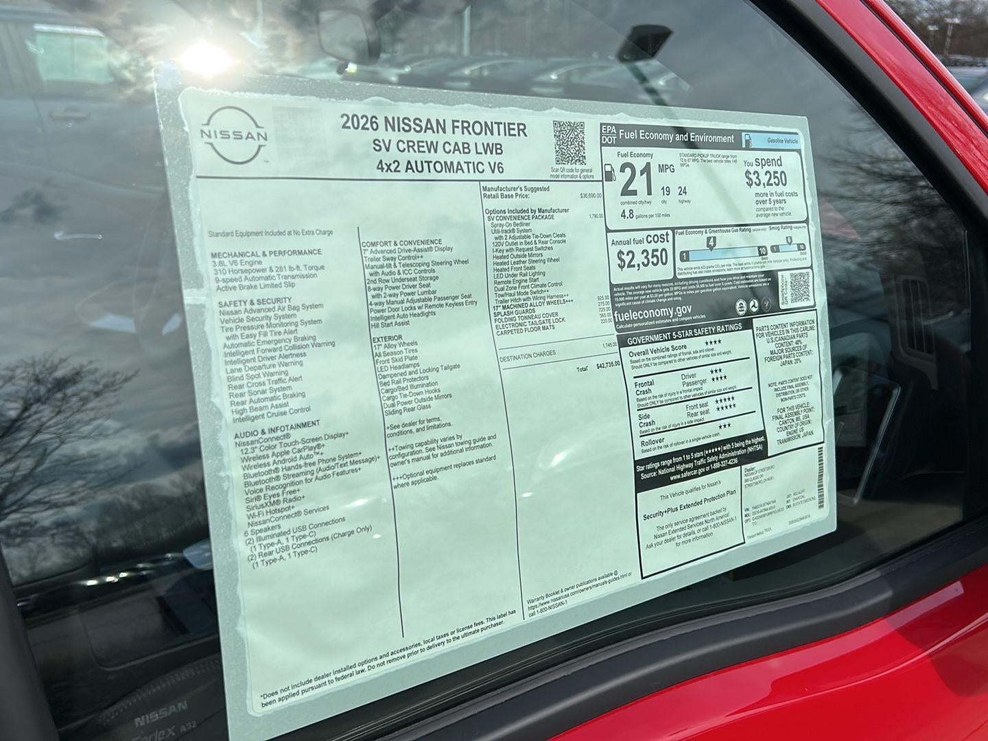 2026 Nissan Frontier Crew Cab SV Long Bed