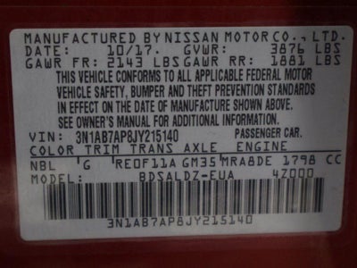 2018 Nissan Sentra SV