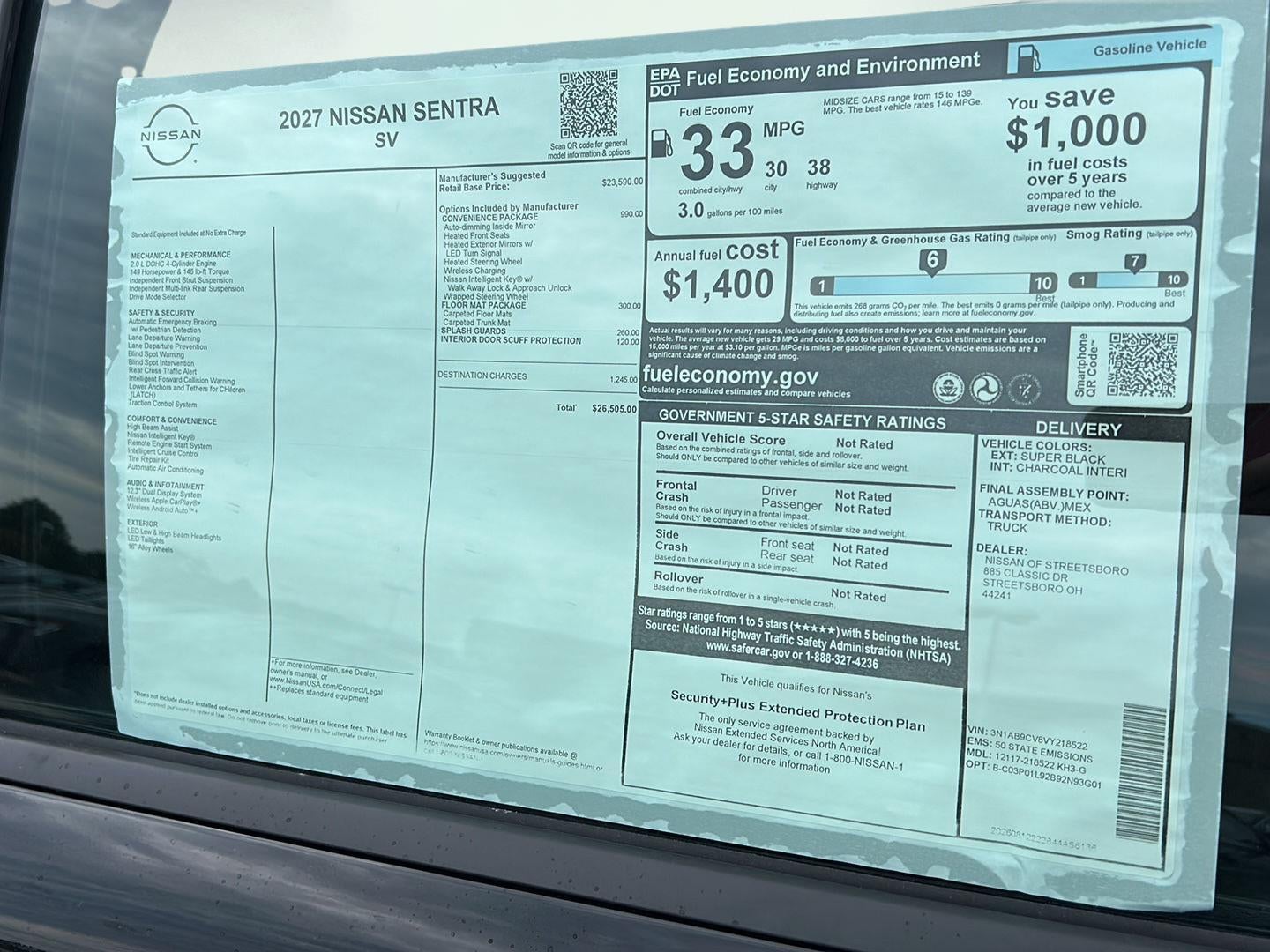 2027 Nissan Sentra SV