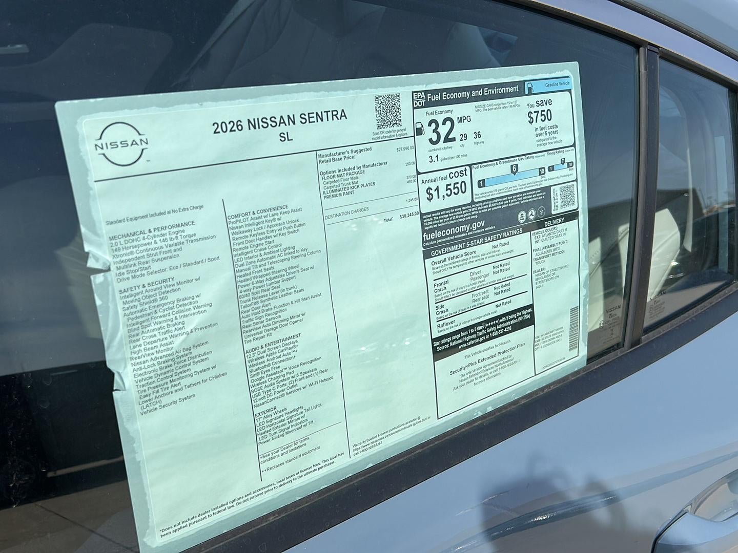 2026 Nissan Sentra SL