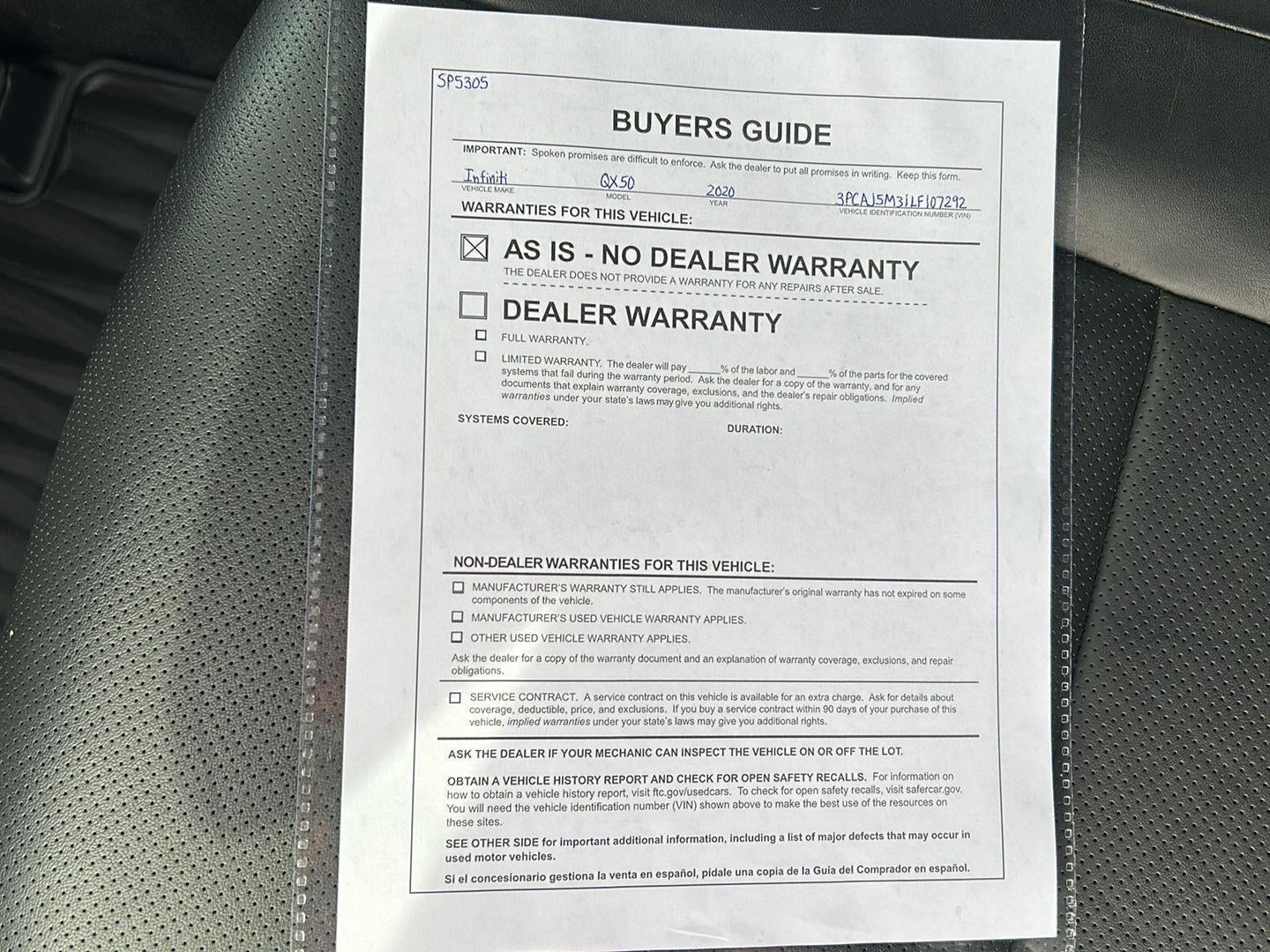 2020 INFINITI Qx50 ESSENTIAL 29