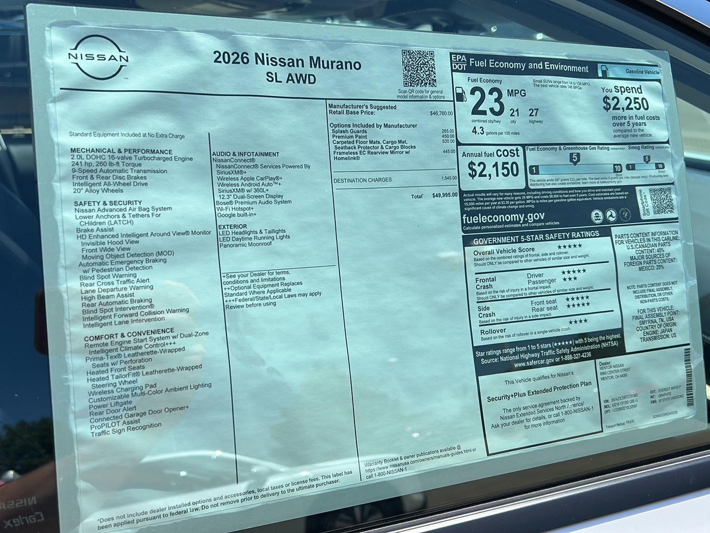 2026 Nissan Murano SL