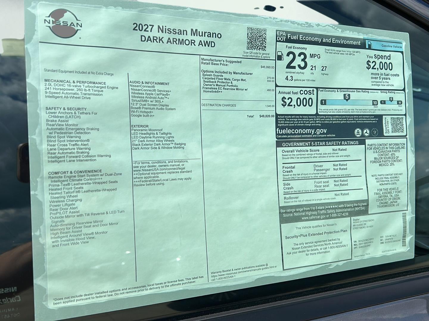 2027 Nissan Murano SL
