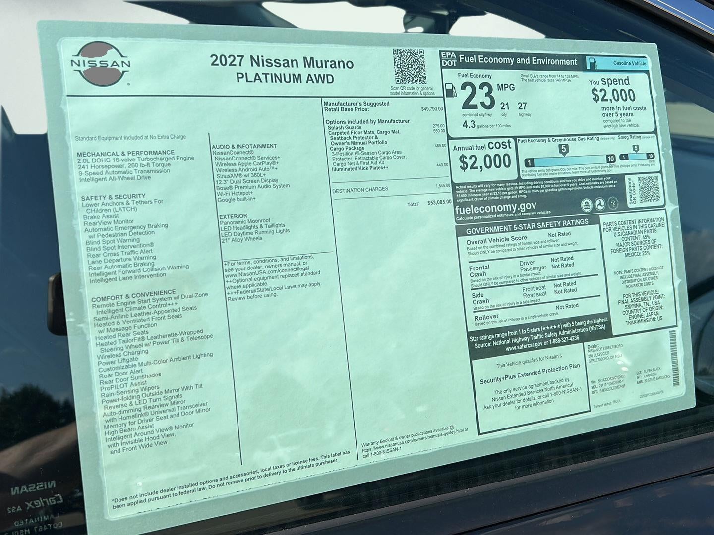 2027 Nissan Murano Platinum