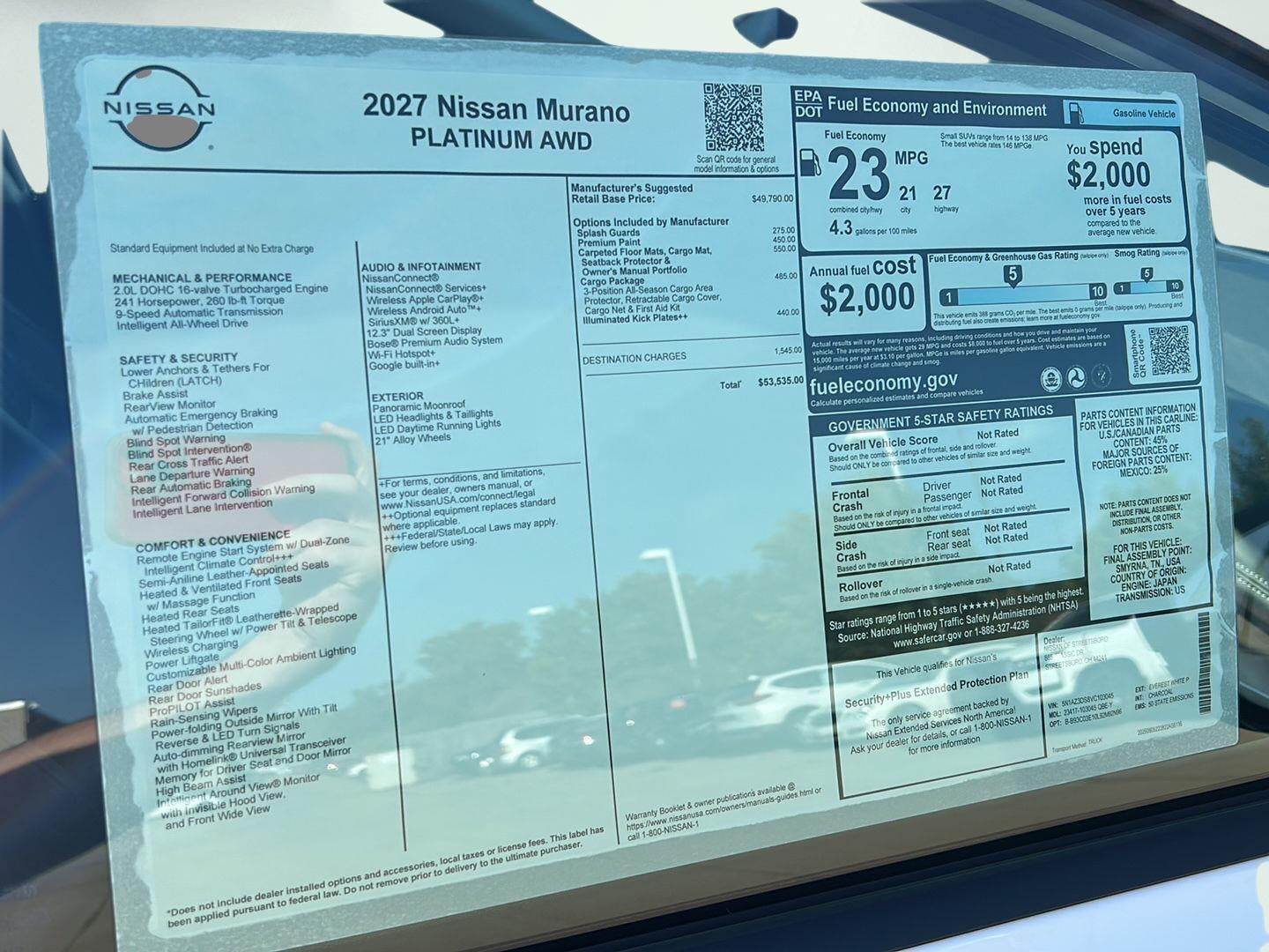 2027 Nissan Murano Platinum