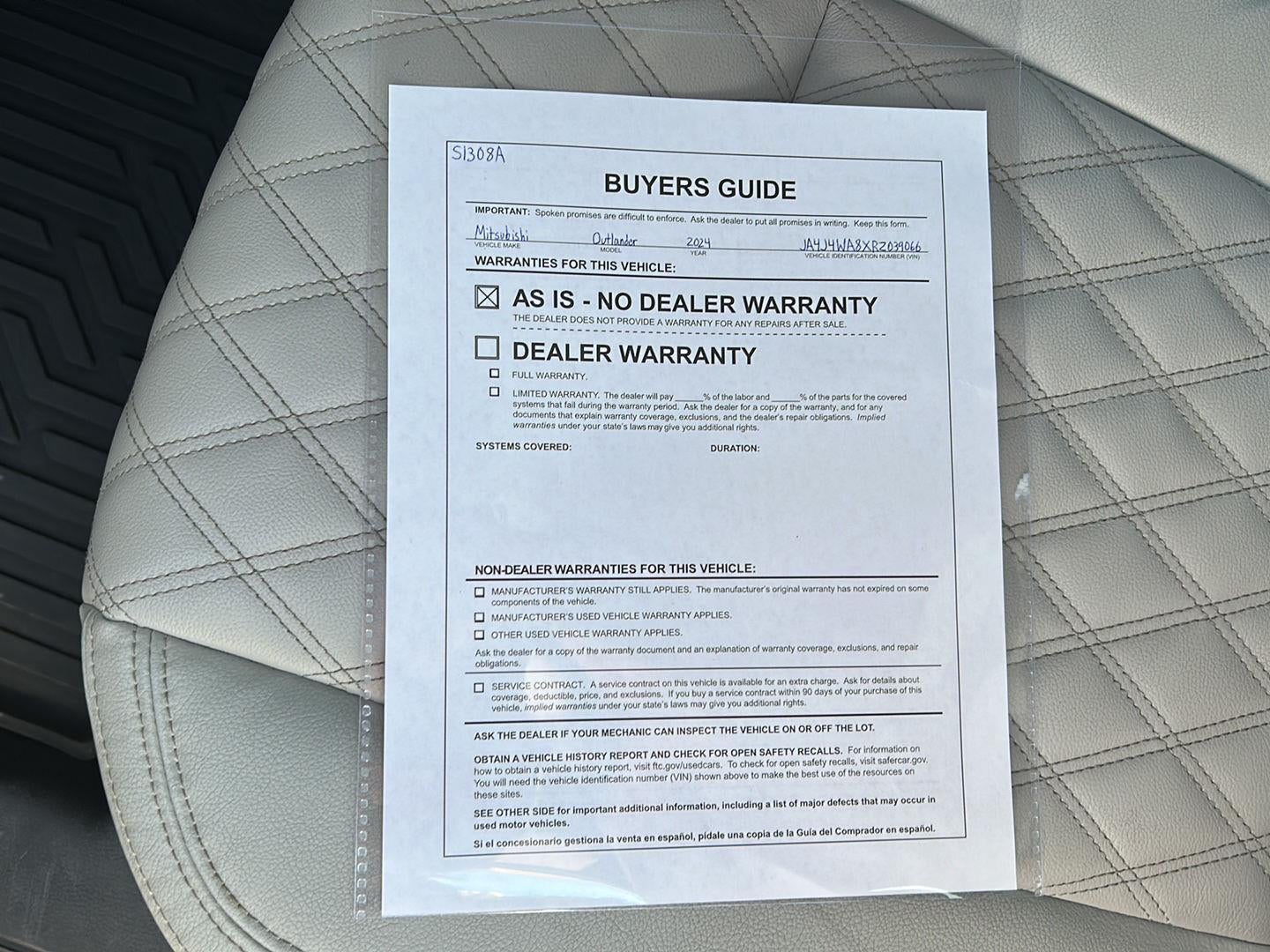 2024 Mitsubishi Outlander SEL Platinum Edition