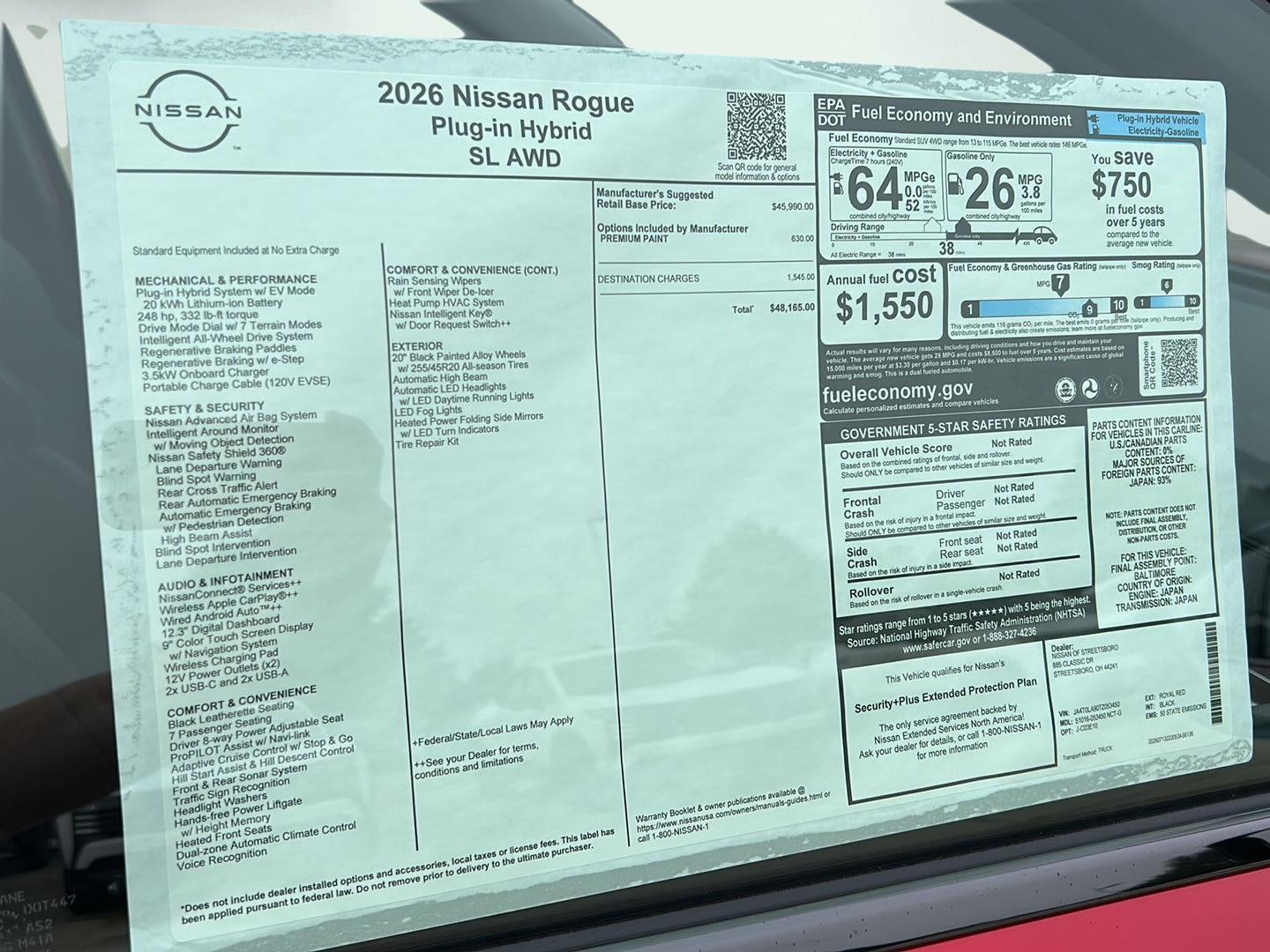 2026 Nissan Rogue Plug-In Hybrid SL