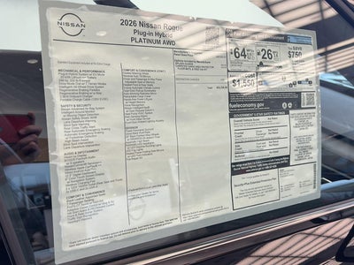 2026 Nissan Rogue Plug-In Hybrid Platinum