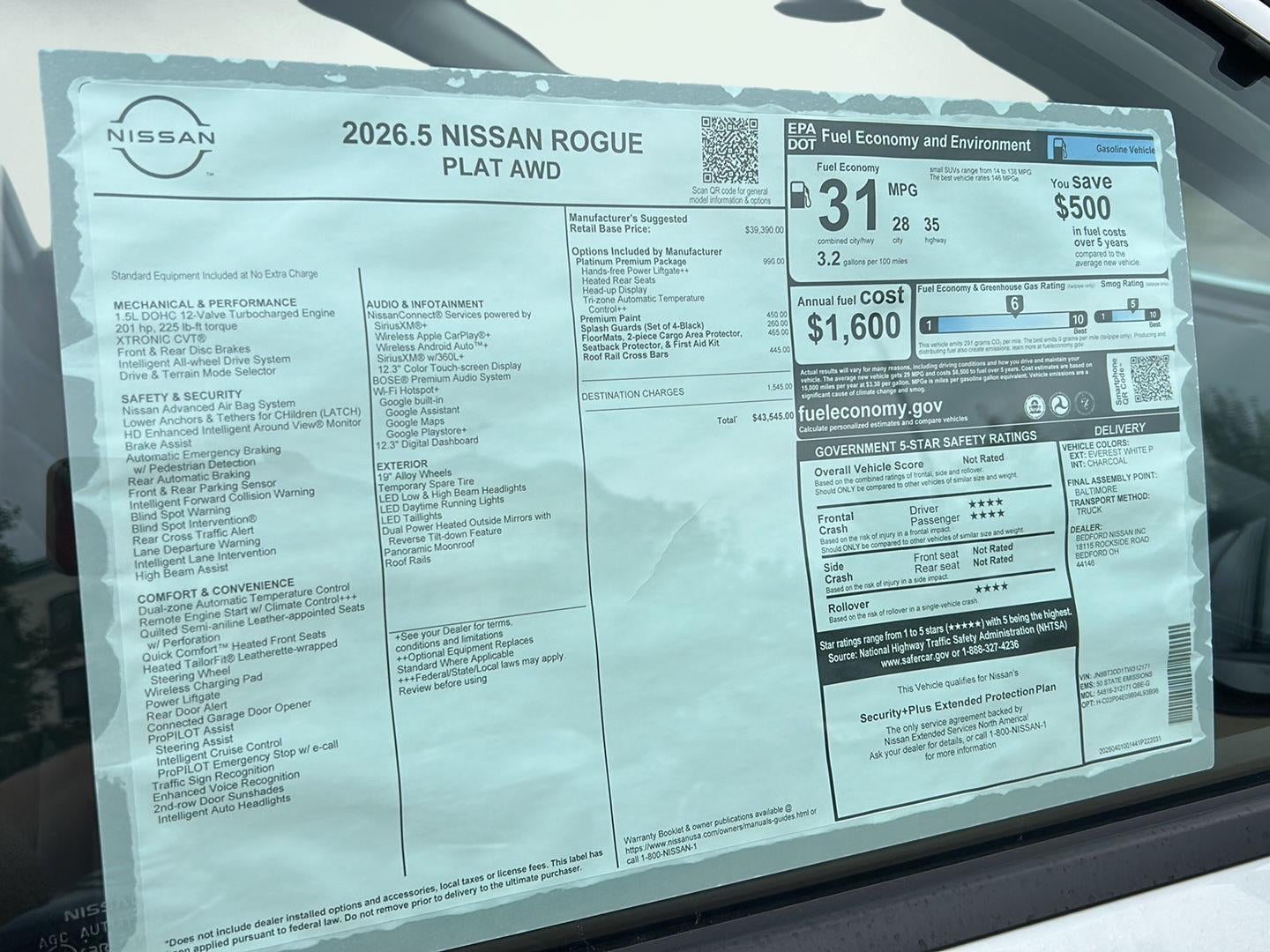 2026 Nissan Rogue Platinum