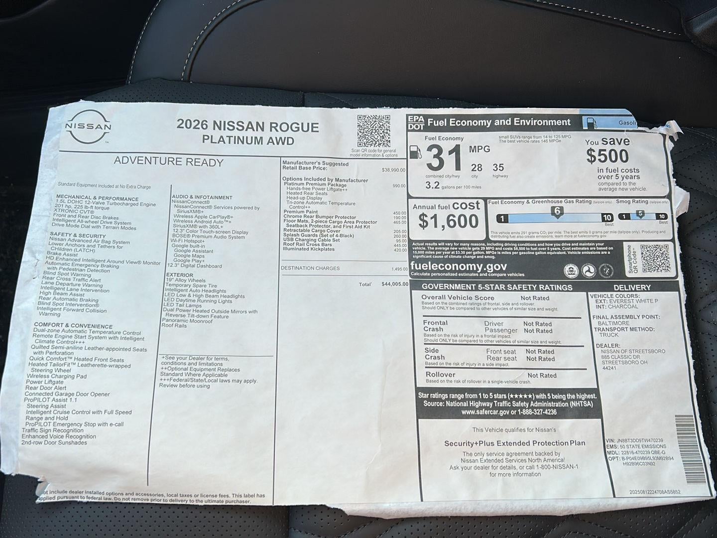 2026 Nissan Rogue Platinum