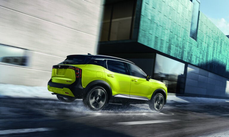 2026 Nissan Kicks driving in the snow