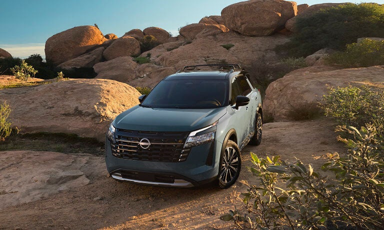 2026 Nissan Pathfinder offroading on rocks
