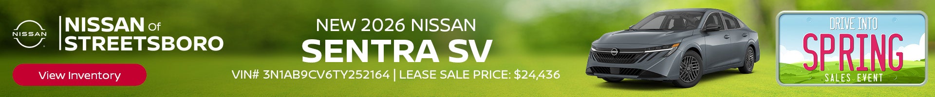 Save on a new 2026 Nissan Sentra SV