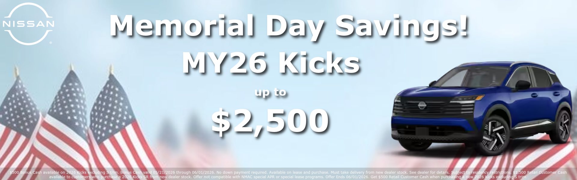 Save on a new 2026 Nissan Kicks