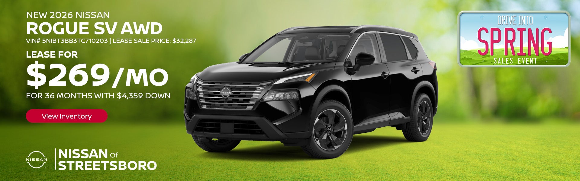 Lease a new 2026 Nissan Rogue SV
