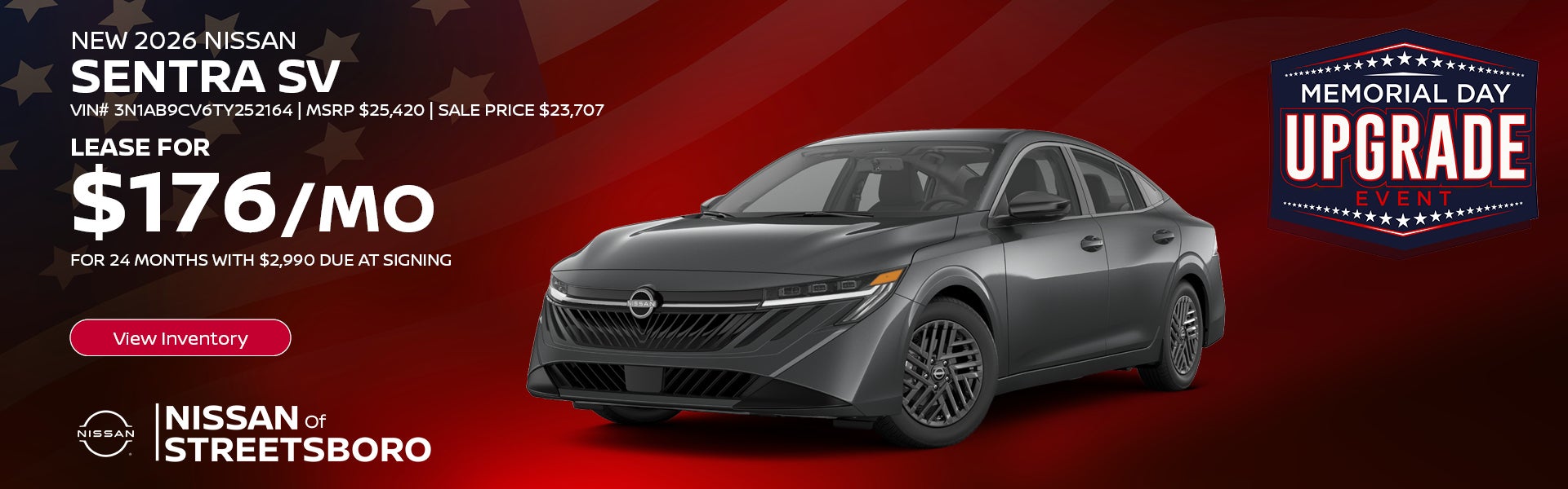 Lease a new 2026 Nissan Sentra
