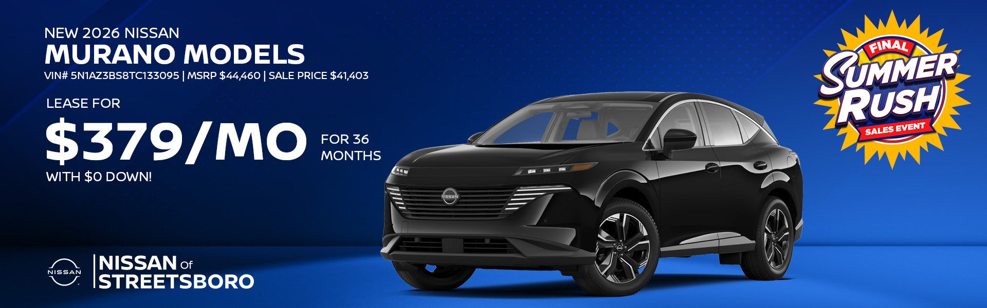 Lease a new 2026 Nissan Murano for $379/mo
