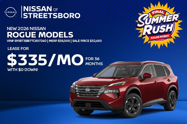 Lease a new 2026 Nissan Rogue for $335/mo